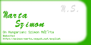 marta szimon business card